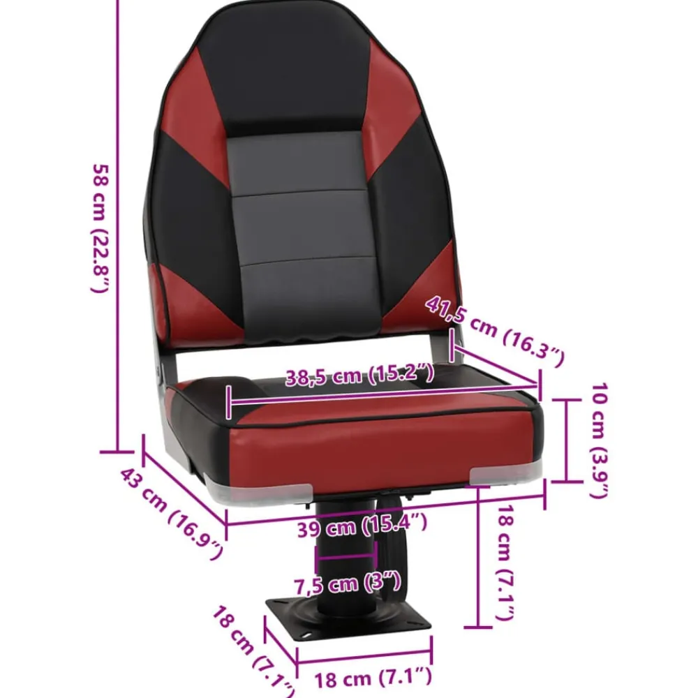 vidaXL Vehículos-Asiento para barco con pedestal giratorio 360°