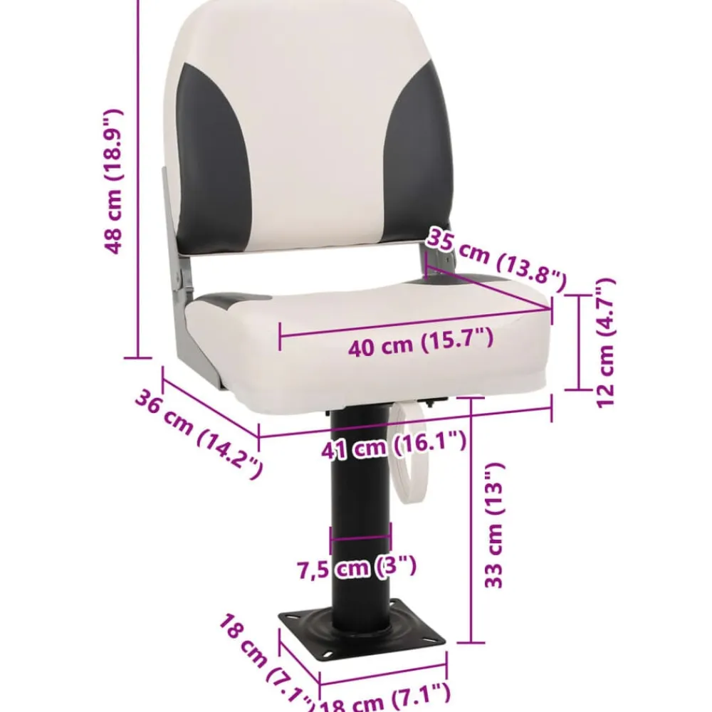 vidaXL Vehículos-Asiento para barco con pedestal giratorio 360°