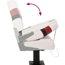 vidaXL Asiento para barco con pedestal giratorio 360° Blanco y rojo Best