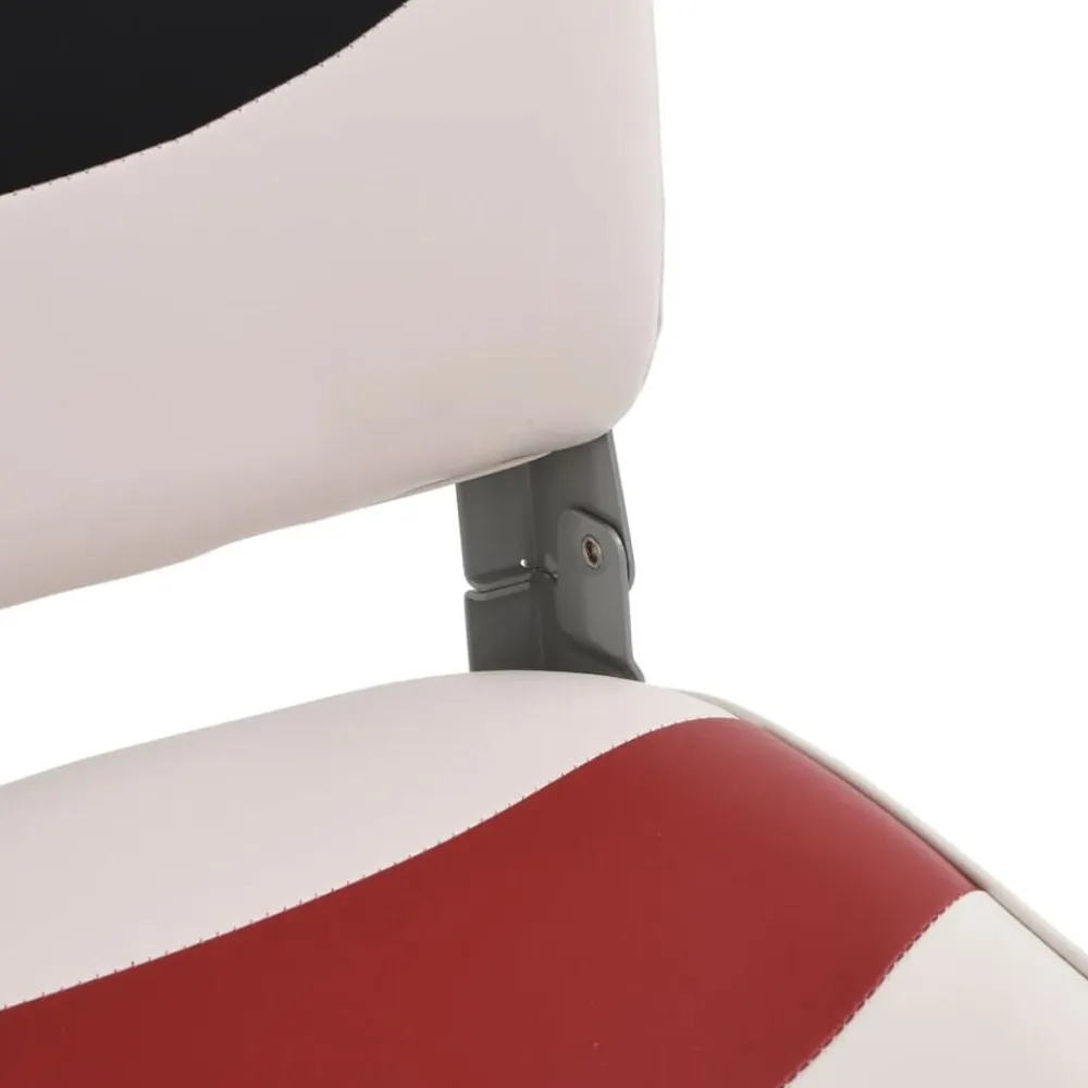 vidaXL Asiento para barco con pedestal giratorio 360° Blanco y rojo Best