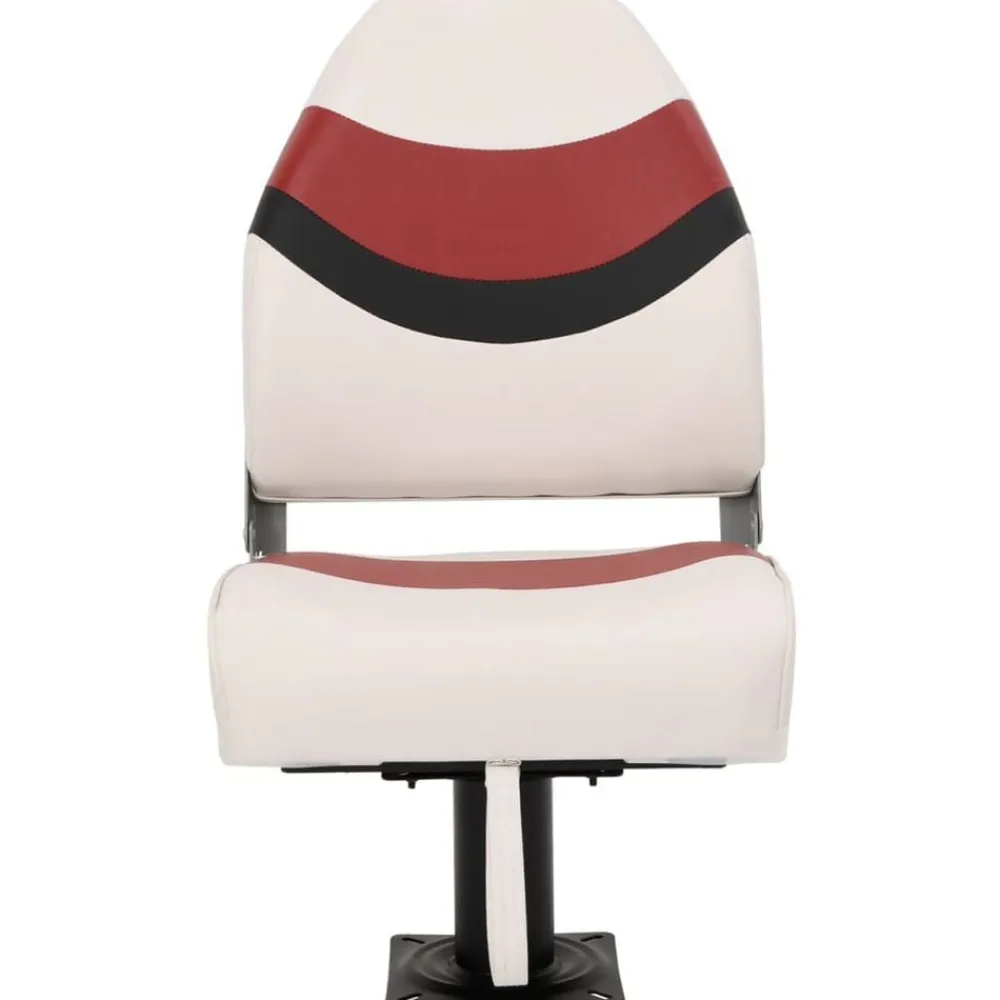 vidaXL Asiento para barco con pedestal giratorio 360° Blanco y rojo Best