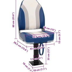 vidaXL Asiento para barco con pedestal giratorio 360° Outlet