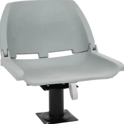 vidaXL Asiento para barco con pedestal giratorio 360° Gris New