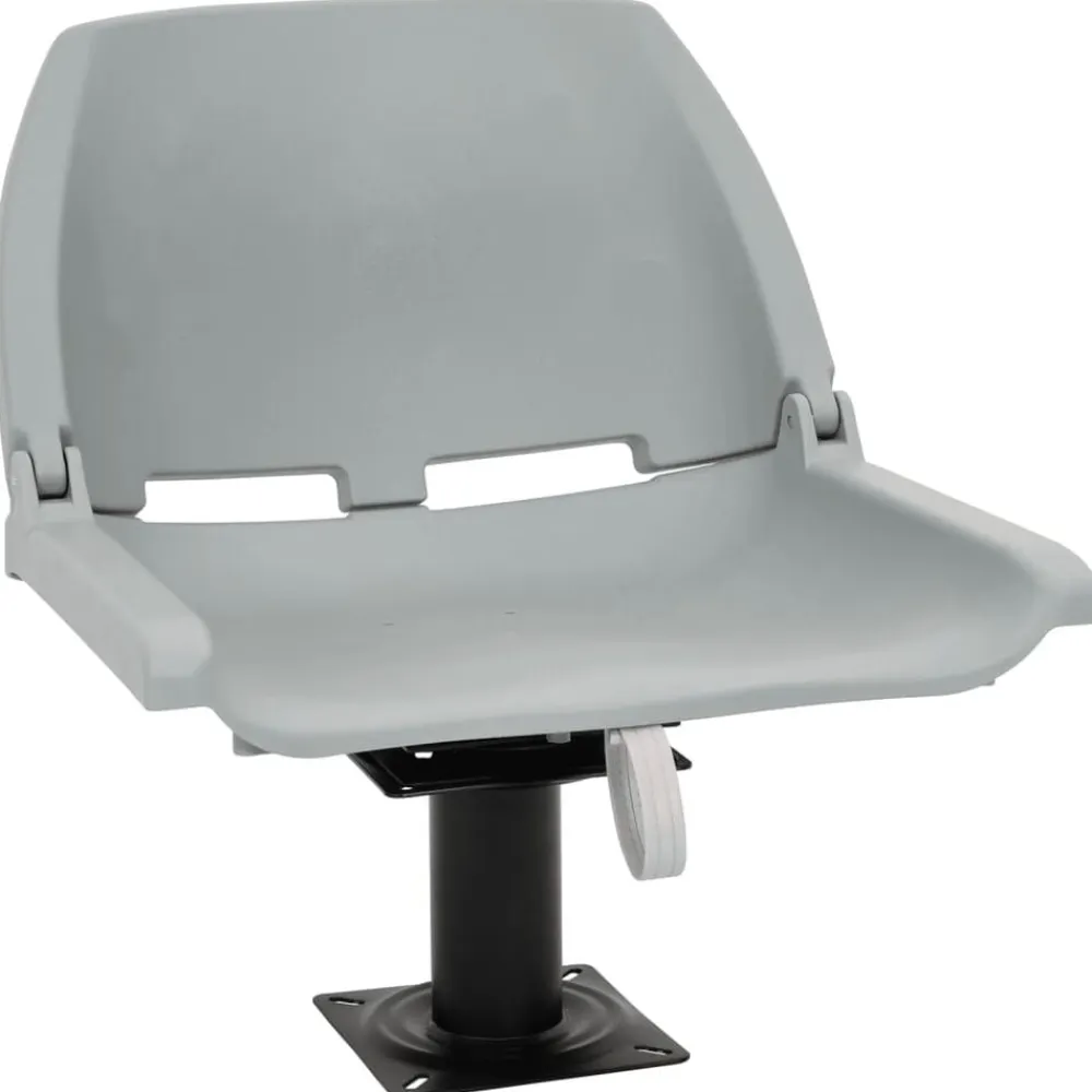 vidaXL Asiento para barco con pedestal giratorio 360° Gris New