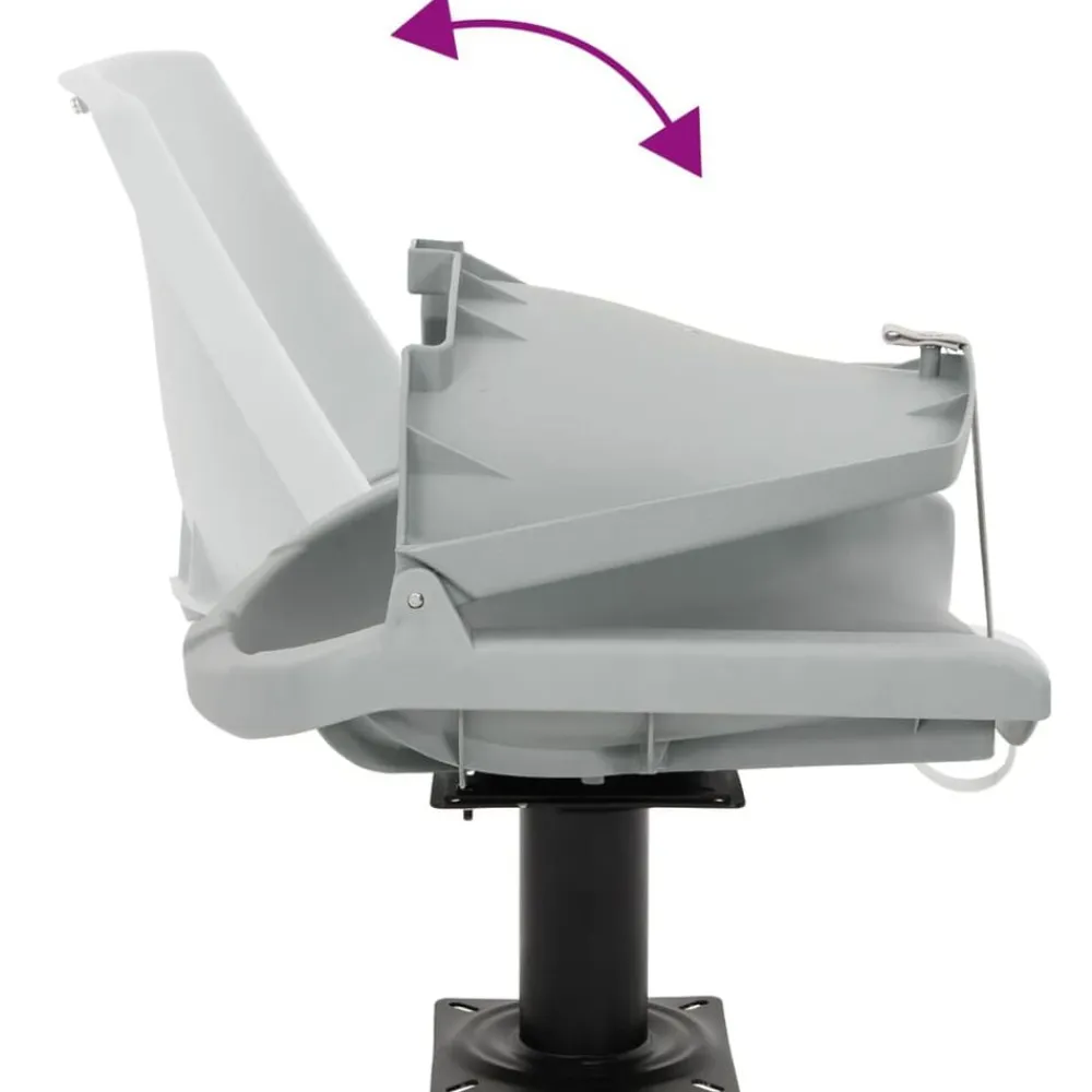 vidaXL Asiento para barco con pedestal giratorio 360° Gris New