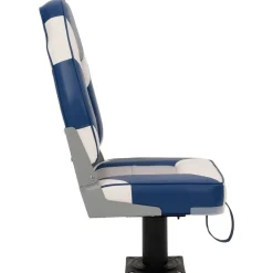 vidaXL Asiento para barco con pedestal giratorio 360° Blanco y azul New