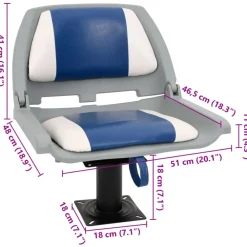 vidaXL Vehículos-Asiento para barco con pedestal giratorio 360°