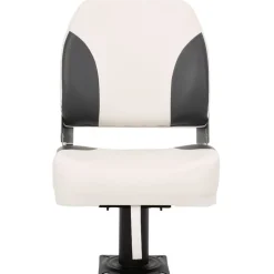 vidaXL Asiento plegable para barco 1 juego con respaldo bajo correa fijación gris oscuro y blanco Online