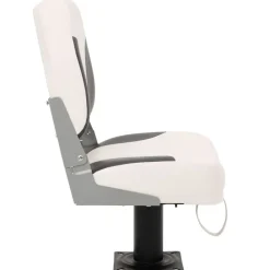 vidaXL Asiento plegable para barco 1 juego con respaldo bajo correa fijación gris oscuro y blanco Online