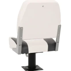 vidaXL Asiento plegable para barco 1 juego con respaldo bajo correa fijación gris oscuro y blanco Online