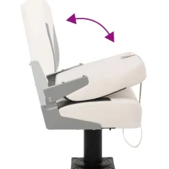 vidaXL Asiento plegable para barco 1 juego con respaldo bajo correa fijación gris oscuro y blanco Online