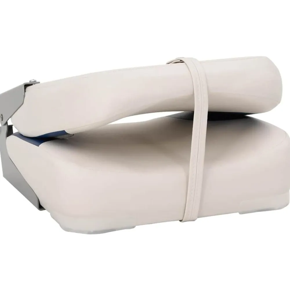 vidaXL Asiento plegable para barco 1 juego con cojín blanco y azul Azul y blanco Best