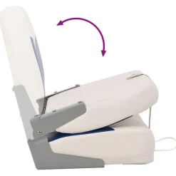vidaXL Asiento plegable para barco 1 juego con cojín blanco y azul Azul y blanco Best