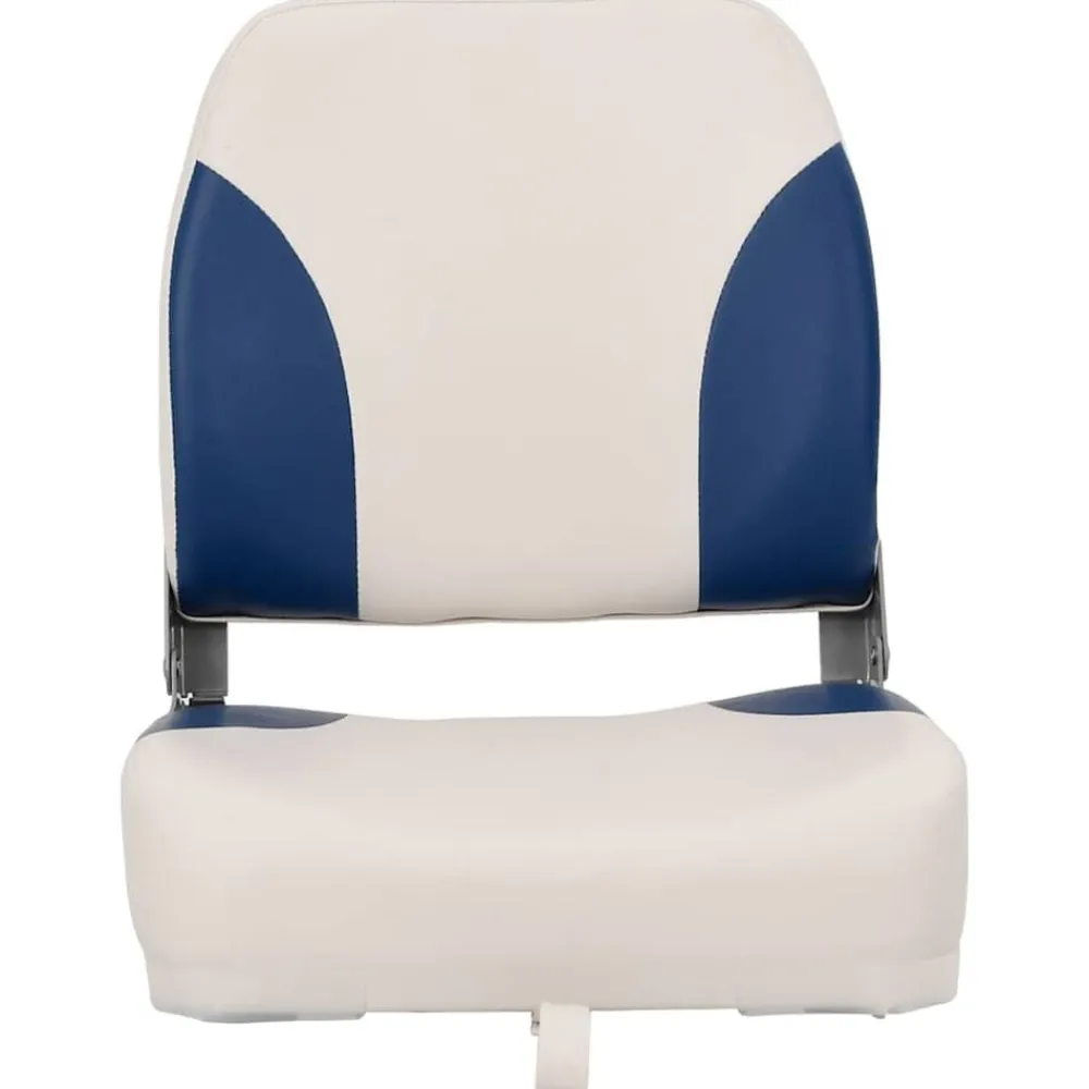 vidaXL Asiento plegable para barco 1 juego con cojín blanco y azul Azul y blanco Best