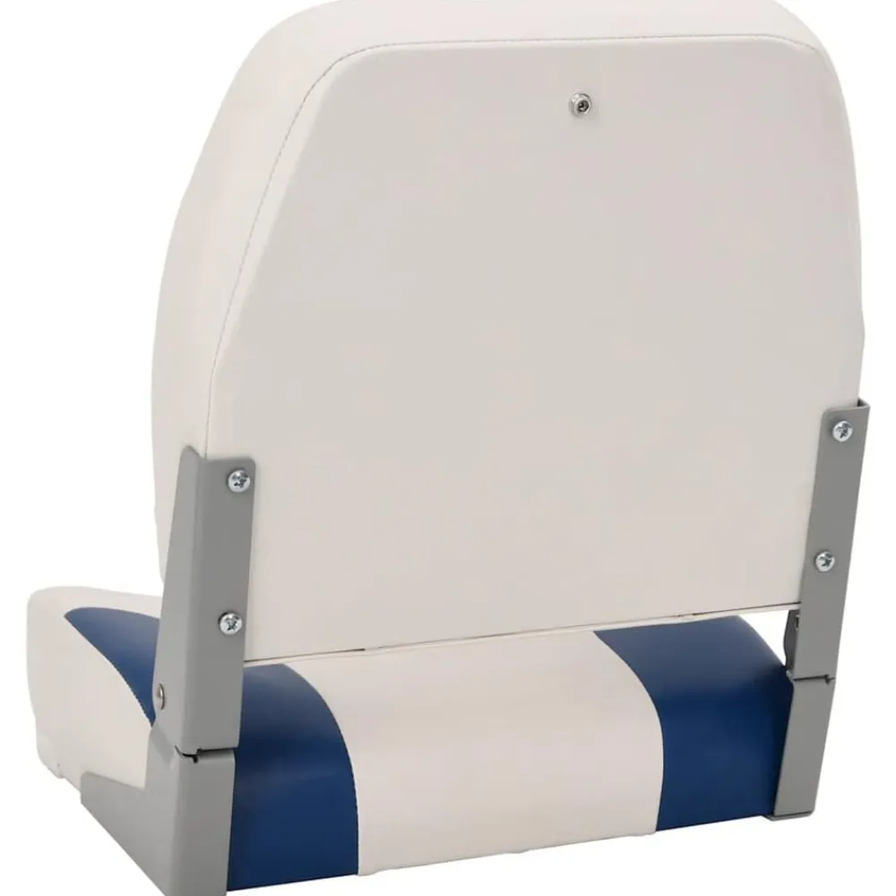 vidaXL Asiento plegable para barco 1 juego con cojín blanco y azul Azul y blanco Best
