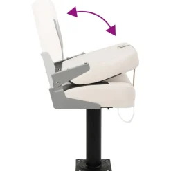 vidaXL Asiento plegable para barco 1 juego con respaldo bajo correa fijación gris oscuro y blanco Hot