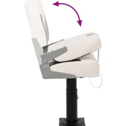 vidaXL Piezas Y Accesorios Para Vehículos-Asiento plegable para barco 1 juego con respaldo bajo correa fijación