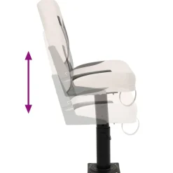 vidaXL Piezas Y Accesorios Para Vehículos-Asiento plegable para barco 1 juego con respaldo bajo correa fijación