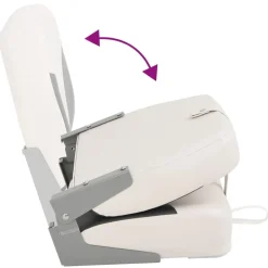 vidaXL Asiento plegable para barco 1 juego con respaldo bajo correa fijación gris oscuro y blanco Outlet