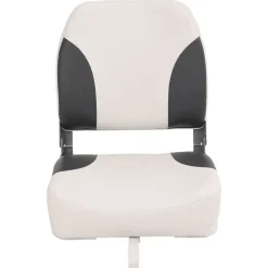 vidaXL Asiento plegable para barco 1 juego con respaldo bajo correa fijación gris oscuro y blanco Outlet