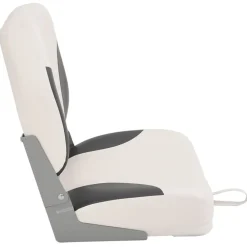 vidaXL Asiento plegable para barco 1 juego con respaldo bajo correa fijación gris oscuro y blanco Outlet