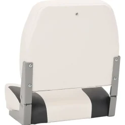 vidaXL Asiento plegable para barco 1 juego con respaldo bajo correa fijación gris oscuro y blanco Outlet