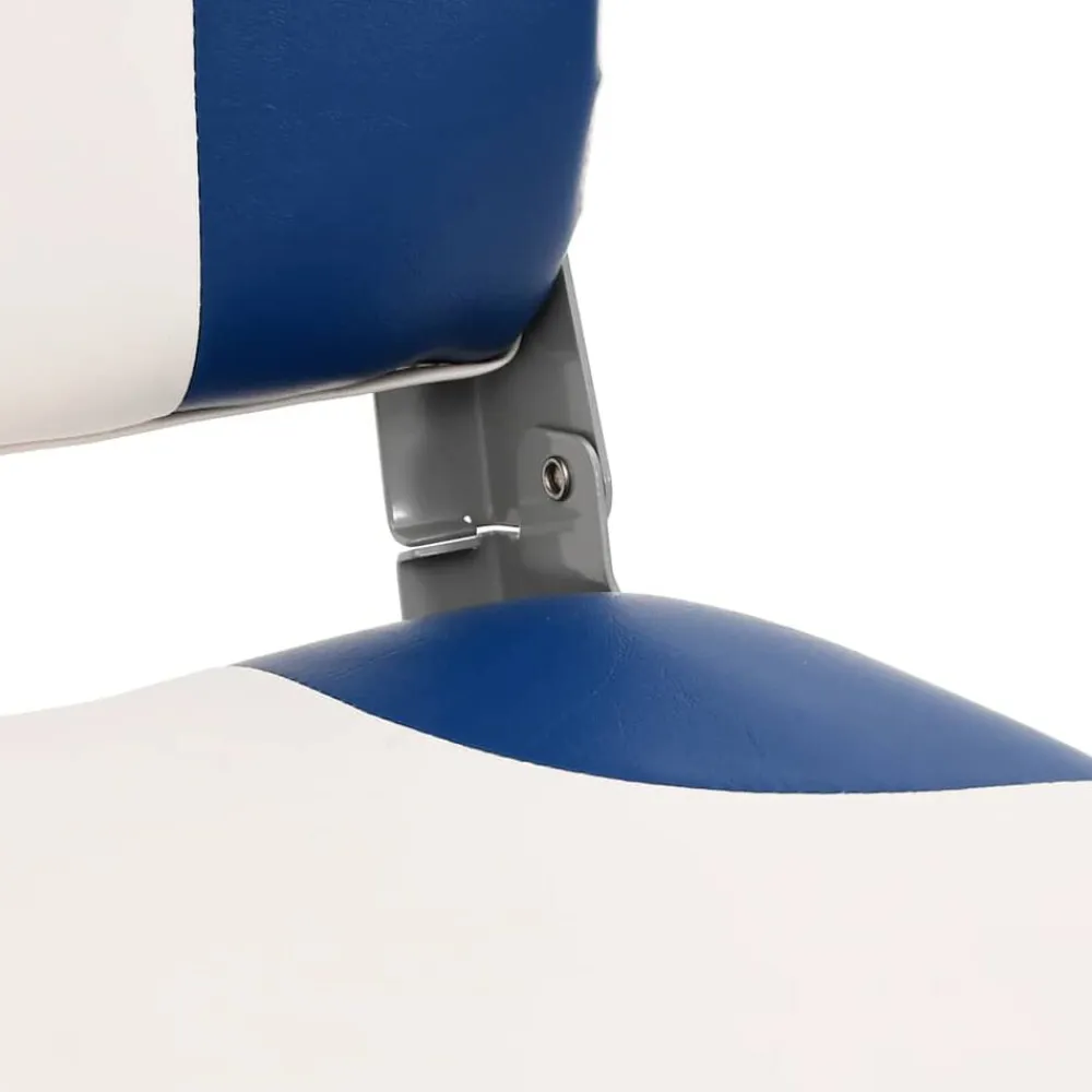 vidaXL Asiento plegable para barco 1 juego 41x36x48 cm Azul y blanco Hot