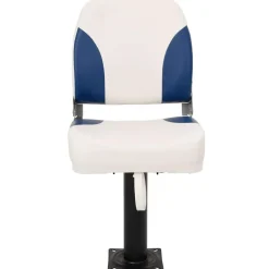 vidaXL Asiento plegable para barco 1 juego 41x36x48 cm Azul y blanco Hot
