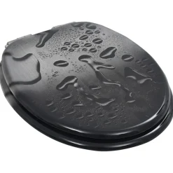 vidaXL Asiento WC con tapa de cierre suave MDF diseño gotas de agua