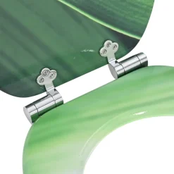 vidaXL Asiento WC tapa cierre suave 2 uds MDF verde diseño gota agua Discount
