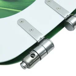 vidaXL Fontanería-Asiento WC tapa de cierre suave MDF verde diseño gotas de agua