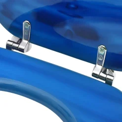 vidaXL Fontanería-Asiento WC y tapa MDF azul diseño gotas de agua
