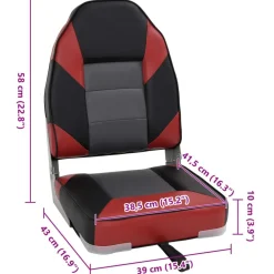vidaXL Vehículos-Asientos de barco plegables con respaldo alto 2 uds 39x43x58 cm