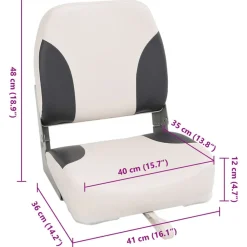 vidaXL Asientos de barco plegables con respaldo alto 2 uds 41x36x48 cm gris oscuro y blanco Sale