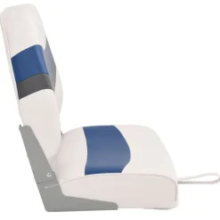 vidaXL Asientos de barco plegables con respaldo alto 2 uds 44x38x55 cm Blanco y azul Hot