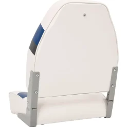 vidaXL Asientos de barco plegables con respaldo alto 2 uds 44x38x55 cm Blanco y azul Hot