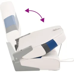 vidaXL Asientos de barco plegables con respaldo alto 2 uds 44x38x55 cm Blanco y azul Hot