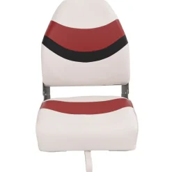 vidaXL Asientos de barco plegables con respaldo alto 2 uds 44x38x55 cm Rojo y negro New