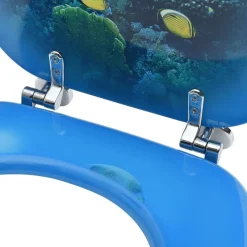 vidaXL Fontanería-Asientos de inodoro con tapa 2 uds MDF diseño fondo submarino