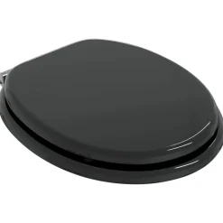 vidaXL Asientos de inodoro con tapas de cierre suave 2 uds MDF negro Clearance