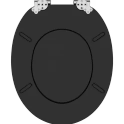 vidaXL Asientos de inodoro con tapas de cierre suave 2 uds MDF negro Clearance