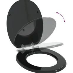 vidaXL Asientos de inodoro con tapas de cierre suave 2 uds MDF negro Clearance