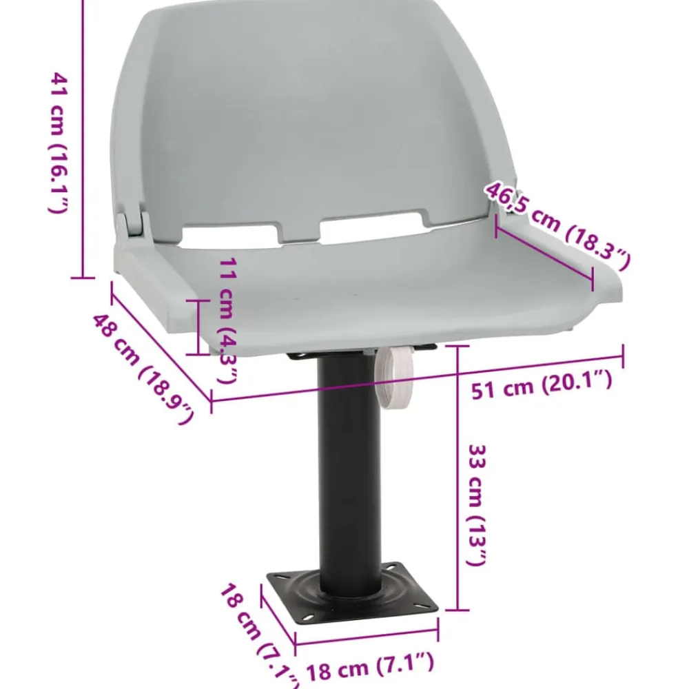 vidaXL Asientos plegables de barco sin cojín 2 uds 48x51x41 cm Gris Online