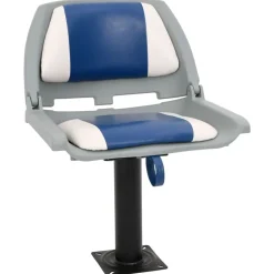 vidaXL Asientos plegables de barco 2 uds 48x51x41 cm Azul y blanco Sale