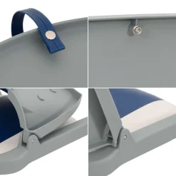 vidaXL Asientos plegables de barco 2 uds 48x51x41 cm Azul y blanco Sale