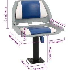 vidaXL Asientos plegables de barco 2 uds 48x51x41 cm Azul y blanco Sale