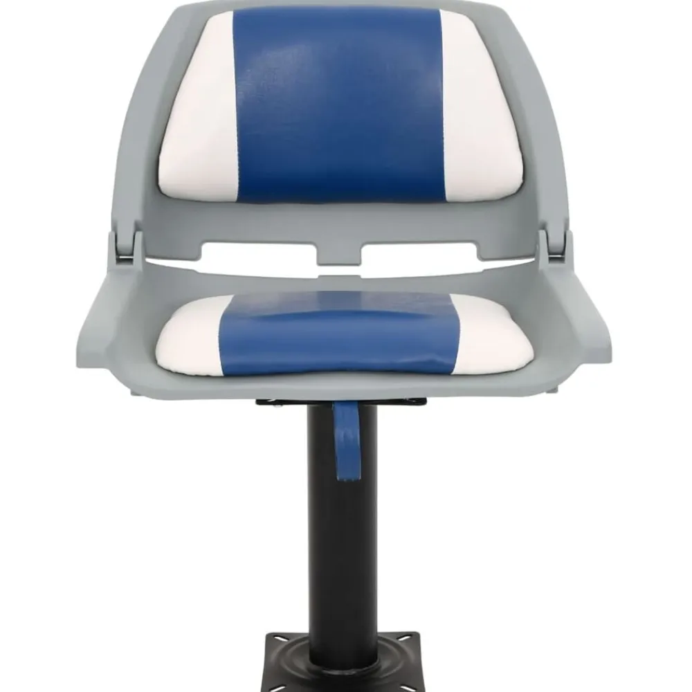 vidaXL Asientos plegables de barco 2 uds 48x51x41 cm Azul y blanco Sale