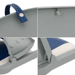 vidaXL Asientos plegables de barco 2 uds 48x51x41 cm Azul y blanco New