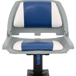 vidaXL Asientos plegables de barco 2 uds 48x51x41 cm Azul y blanco New