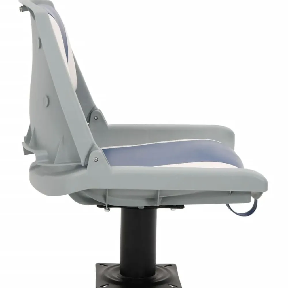 vidaXL Asientos plegables de barco 2 uds 48x51x41 cm Azul y blanco New